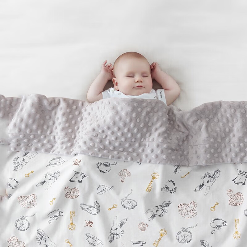 贝肽斯豆豆毯婴儿被子春秋安抚豆豆被空调被儿童幼儿园被子 梦游爱丽丝 【双层20-26°】110×140cm