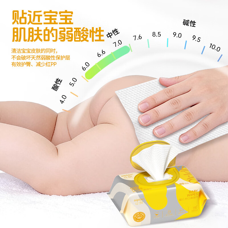 丝飘大包婴儿手口湿巾 EDI纯水湿巾新生儿清洁湿巾宝宝湿纸巾80片/包 【组合装】80抽*5包 多买划算