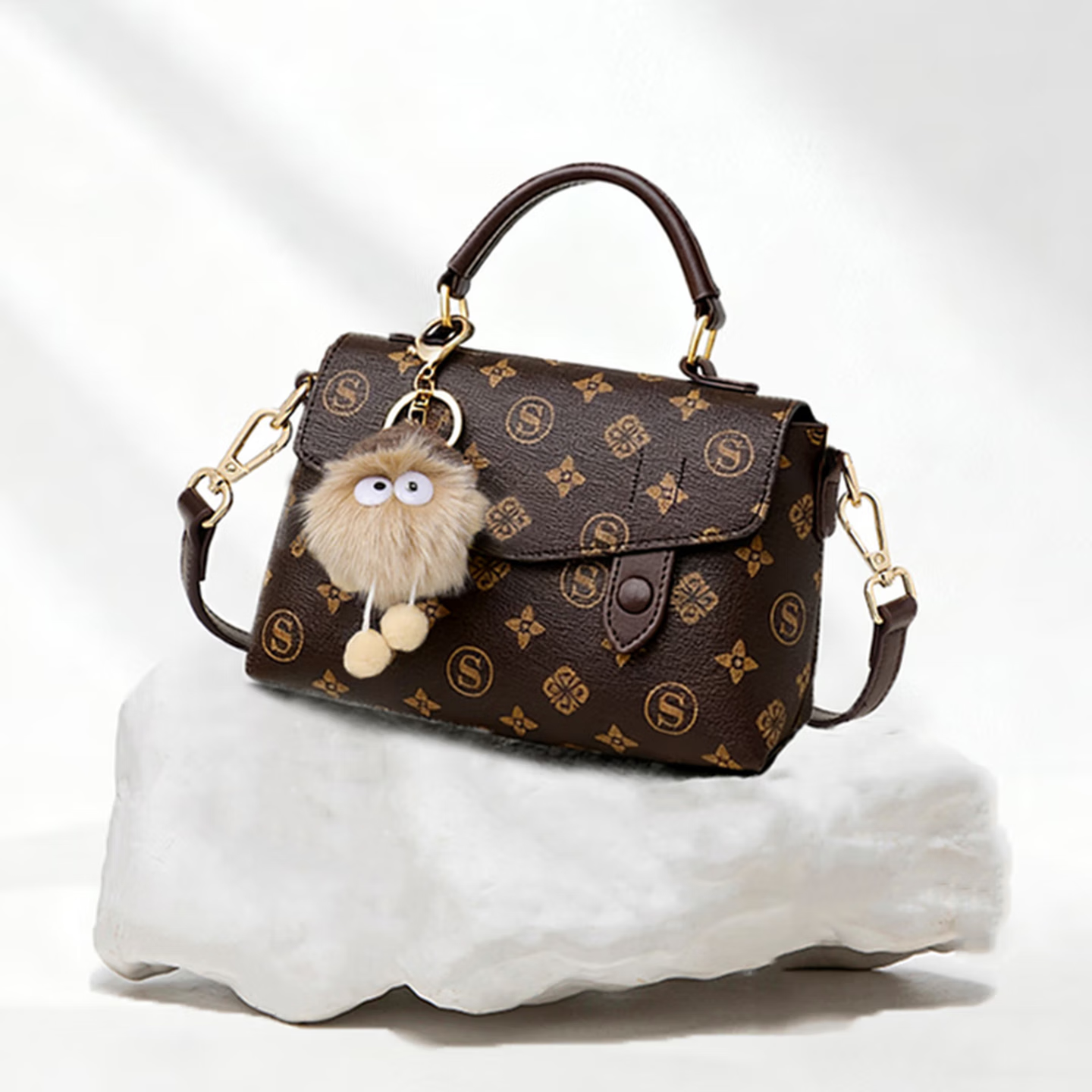 纪诗哲轻奢包包女包单肩包女士斜挎包七夕女神节礼物送女友老婆纪念礼物 咖色【当/次日达】节日礼物送礼 热卖款 小包 精美礼盒