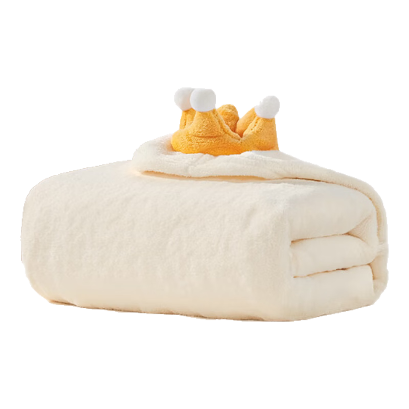 英氏（YEEHOO）新生婴儿珊瑚绒浴巾棉宝宝儿童浴巾加大尺寸洗澡浴巾吸水超软 小皇冠珊瑚绒浴巾70*140cm