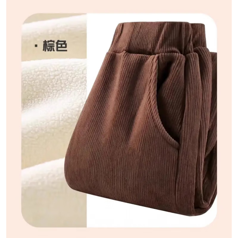 PEPCO儿童灯芯绒长裤男童加绒裤子秋冬2025新款男孩冬季一体绒裤 【刺绣小熊】咖色 150