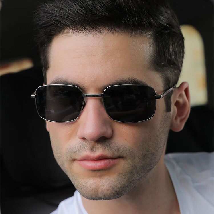 【甄选直发】2025新款偏光折叠墨镜男士开车专用日夜两用方形驾驶 折叠黑色变色偏光【镜盒+镜布】 无规格