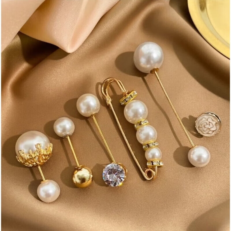 【厂家直发】收裤腰别针配饰固定衣服腰围改小收腰扣防走光胸针女 收腰针6件套B款 收裤腰别针