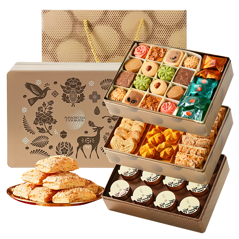 悠享時（YOTIME）什錦曲奇餅干禮盒伴手禮663g休閑零食糕點心上海特產(chǎn)手信年貨禮物