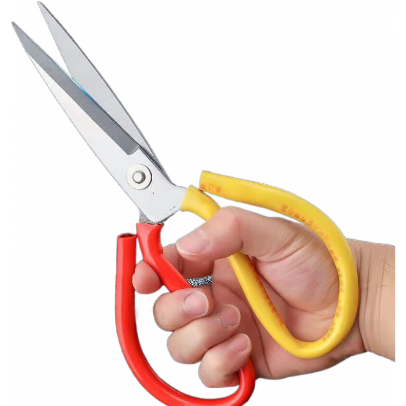 美妆工具剪刀大号小号家用裁布剪刀剪子 红黄双色小号 1件