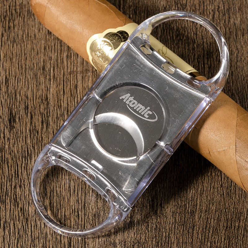 沙芬雪茄剪刀C707透明塑料柄雙刀片式套裝工具配件剪煙器 透明