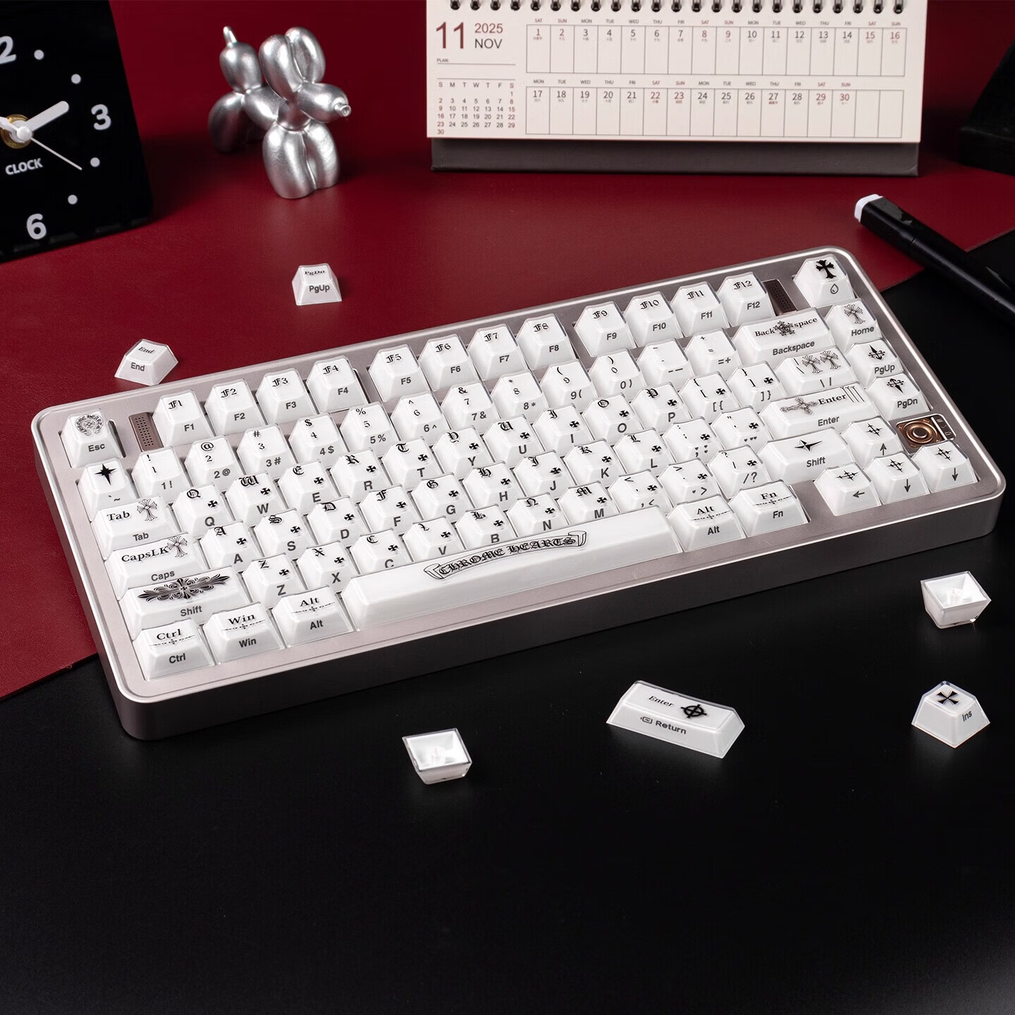 MINTCAPS薄荷糖克罗心侧刻水晶果冻磁轴键盘键帽半透PC+ABS特调高透原厂高度 克罗心侧刻