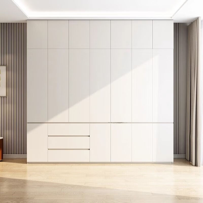 宜美芬 EMAYFUN实木ENF级衣柜定制家用卧室储物奶油风一门到顶平开门简约大衣橱 2.6*2.4米衣柜【18MM孕婴抗菌ENF级实木】