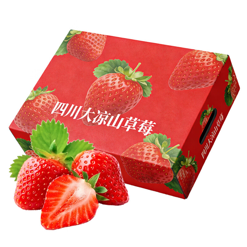 东鲜丰四川大凉山草莓新鲜草莓水果高山露天种植红颜草莓现摘现发 【250克/20-24枚】*2盒装