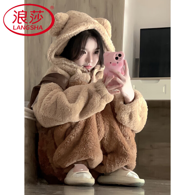 ��ɯ����ɰ�С��ɺ��������˯��Ů���޼Ӻ񶬼��¿�ë����˯��һ��ʽ ��ɫ(�����) S 122Ԫ