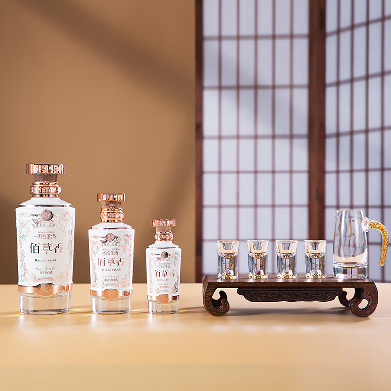 董酒国密佰草香董香型白酒54度(500m1+250m1+100m1) 1盒礼盒装,买饭粒