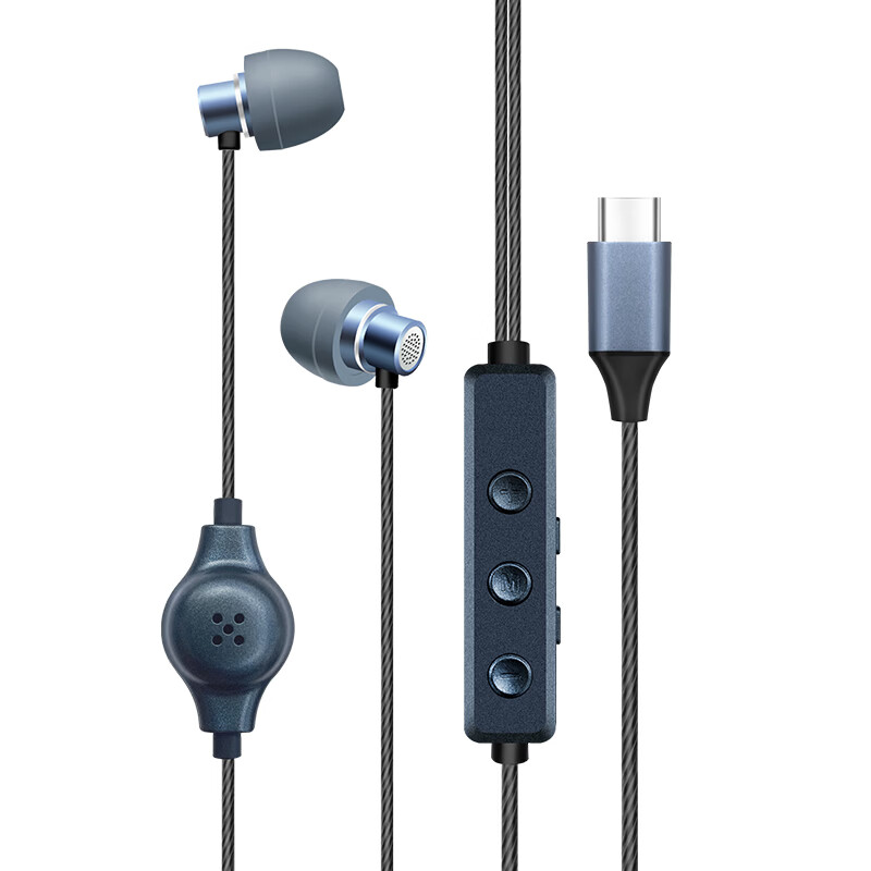 音奈尔（yinail）自带声卡耳机一体直播唱歌专用耳返有线入耳式耳麦内置多种模式适用于小米vivo华为OPPO苹果type-c 星雾蓝-直播声卡耳麦【入耳式】