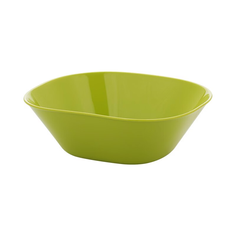 茶花【甄选好物】水果盘果盆客厅创意沙拉水果盆塑料洗水果盆时尚沙拉 方形(绿色)