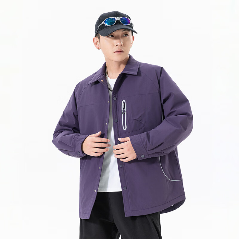 男士羽绒服短款中长款户外运动服情侣装2025年新款打折包邮 葡萄紫 3XL