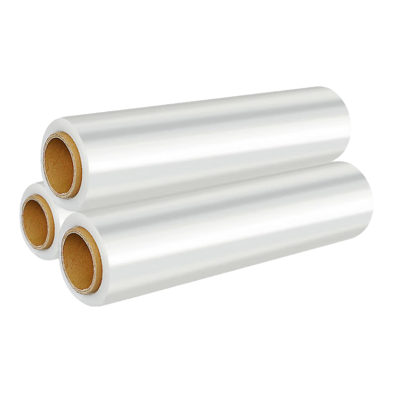 LINGS 纏繞膜50cm寬pe工業(yè)打包膜保鮮膜拉伸膜包裝膜保護(hù)塑料薄膜圍膜 整箱4卷/44斤重((送手柄)