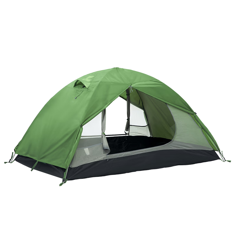 北山狼  双层露营帐篷户外徒步帐 铝合金防雨过夜帐篷双人防晒野营 铝杆*原野绿+150防潮垫
