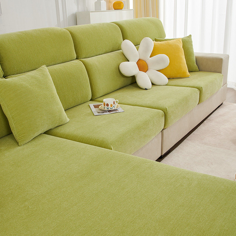 无印良品2025新款沙发套防猫抓不粘毛全包万能套四季通用无需测量沙发罩 素绒-深绿（360°弹力全包|无需测量|亲肤舒适） 加大L三人【宽65-85cm*长135-165cm*高5-20cm】