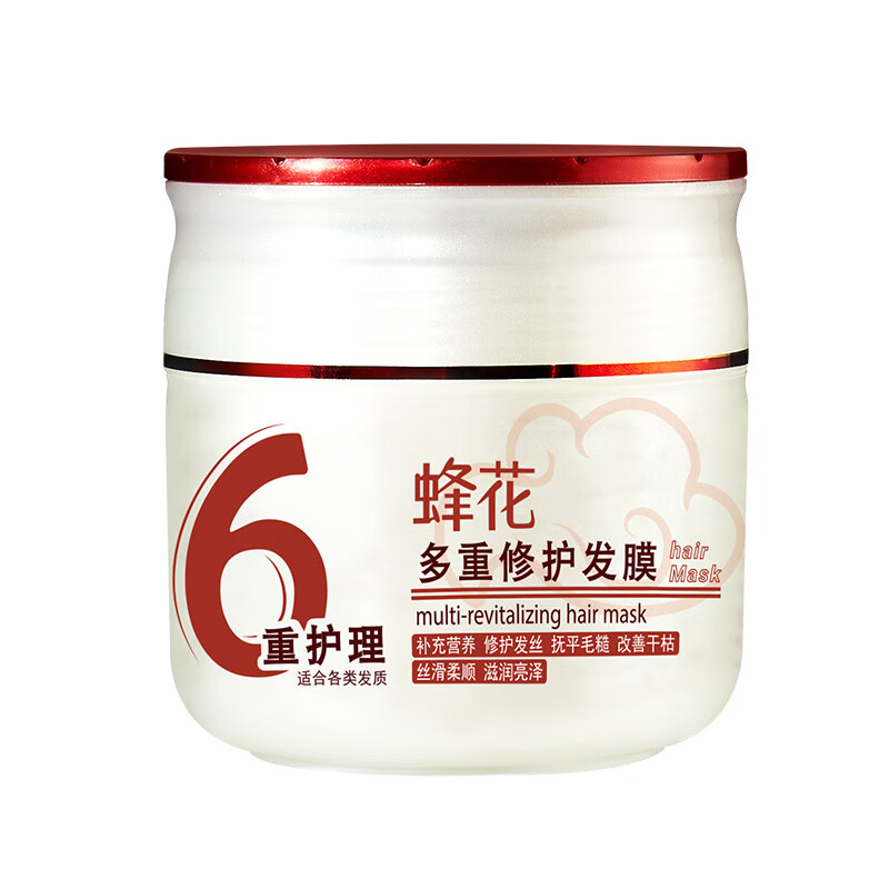 蜂花（BEE&amp;FLOWER）多重修护发膜改善干枯毛躁角蛋白维生素E泛醇保湿滋养润发 多重修护360g