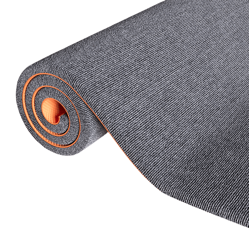 嫣语地毯大面积全铺商用办公室专用感地垫满铺可裁剪家用卧室隔音 米棕色单条纹环保TPE-新款加厚9mm 1m*1m 定制尺寸联系客服