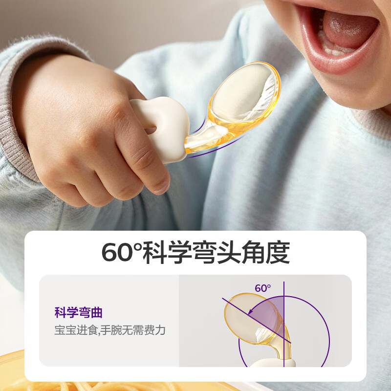 新安怡飞利浦宝宝自主进食叉勺PPSU抓握防掉训练叉勺儿童吃饭餐具 ppsu抓握防掉叉勺-易抓取