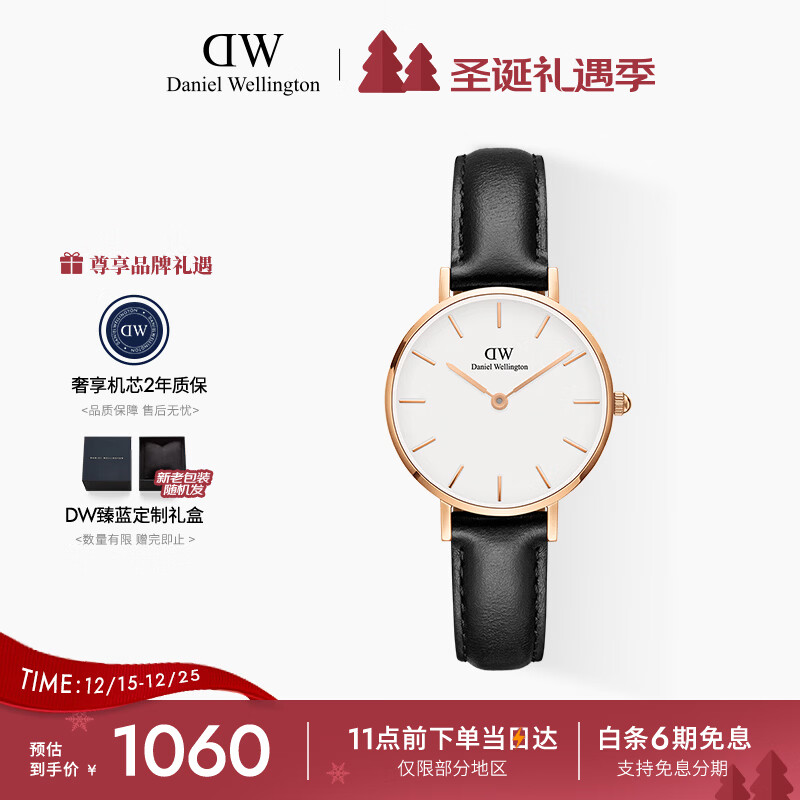 丹尼尔惠灵顿（DanielWellington）DW手表女 简约皮带女士腕表时尚欧美表节日礼物送女友DW00100230