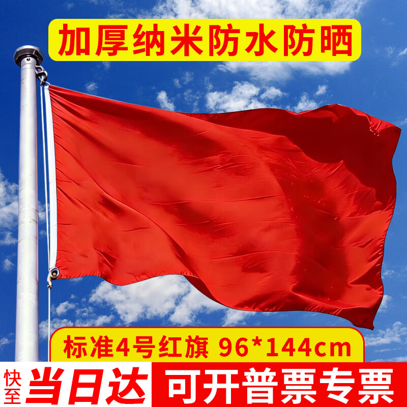 易利丰（elifo）加厚空白红旗旗帜外挂彩旗红色旗子小大红旗户外不带杆纯红旗手持纯色空白旗布团建运动会表演出用