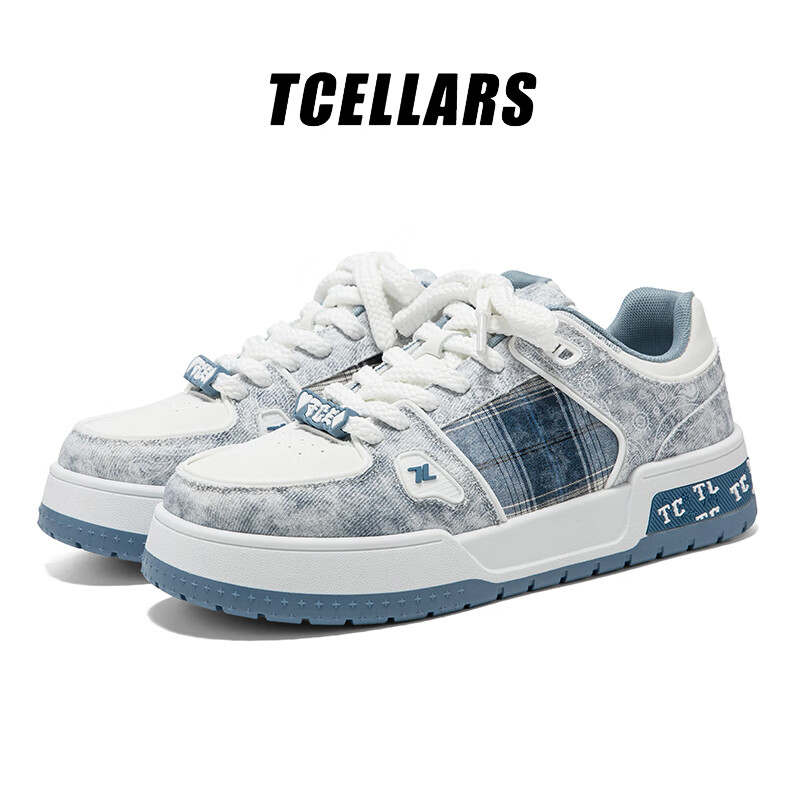 Tcellars板鞋男鞋春季2026新款潮鞋低帮厚底增高耐磨运动百搭休闲鞋子男款 普鲁斯灰 39