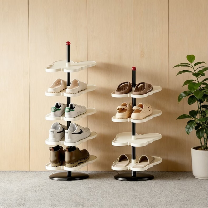 鞋架小型入户门口宿舍架子鞋子收纳置物架鞋架子家用卫生间拖鞋架 2层奶油白鞋架