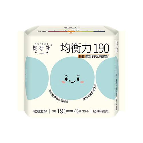 她研社权威媒体认可 均衡力日用护垫迷你卫生巾190mm 12片