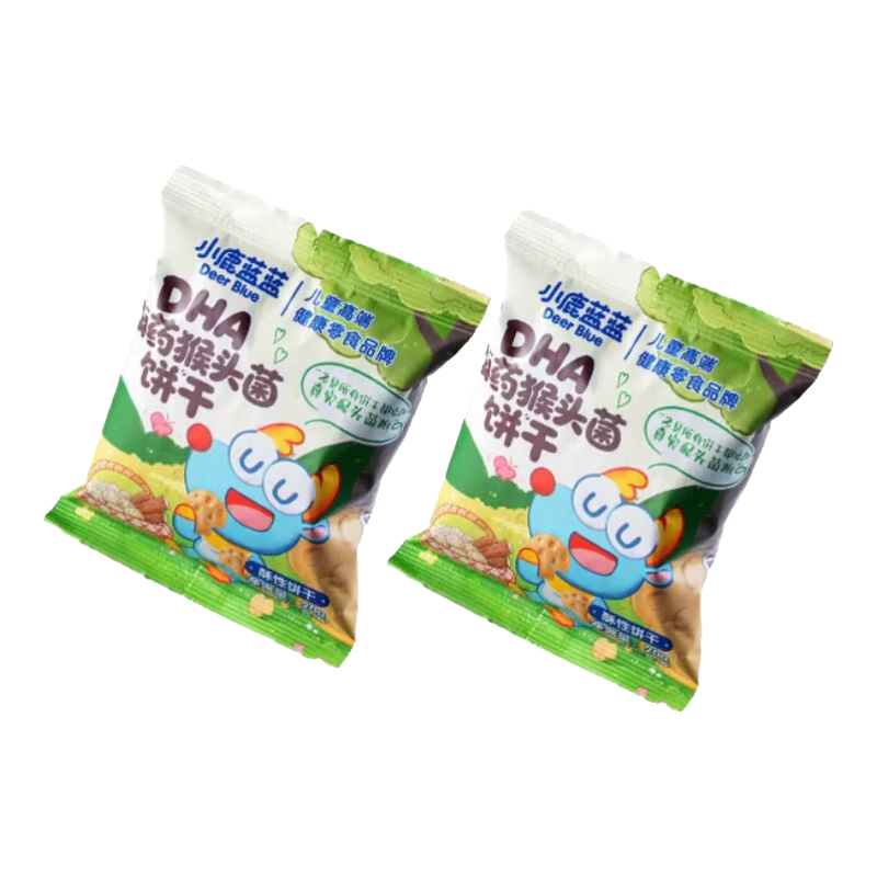 小鹿蓝蓝DHA山药猴头菌饼干高钙猴菇芡实茯苓磨牙棒儿童零食品牌 DHA山药猴头菌饼干20g*2
