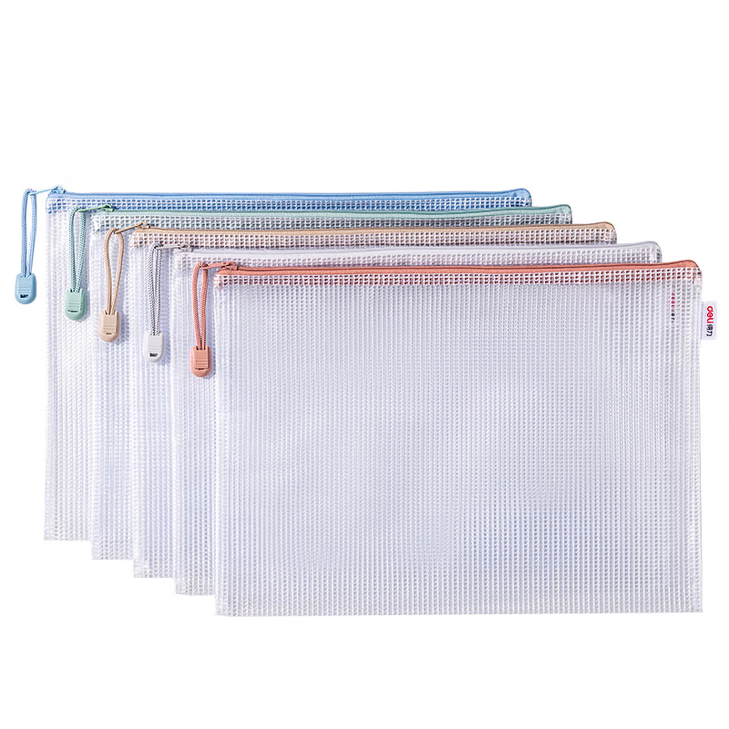 KaooseenA4文件袋网格拉链袋文件袋彩色学生科目分类袋 10个【混色科目袋】