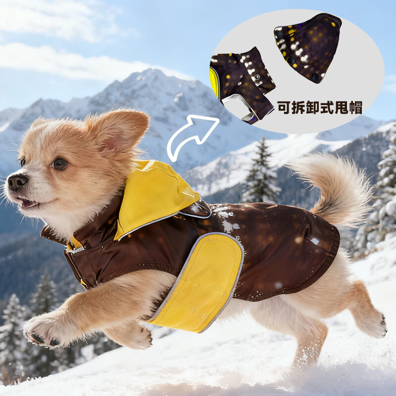 狗衣服冬装冲锋衣小型犬中大2025新款秋冬小体厚款防掉毛防水保暖 白绿色 XS-衣长21cm（建议体重1.5-2.5公斤）