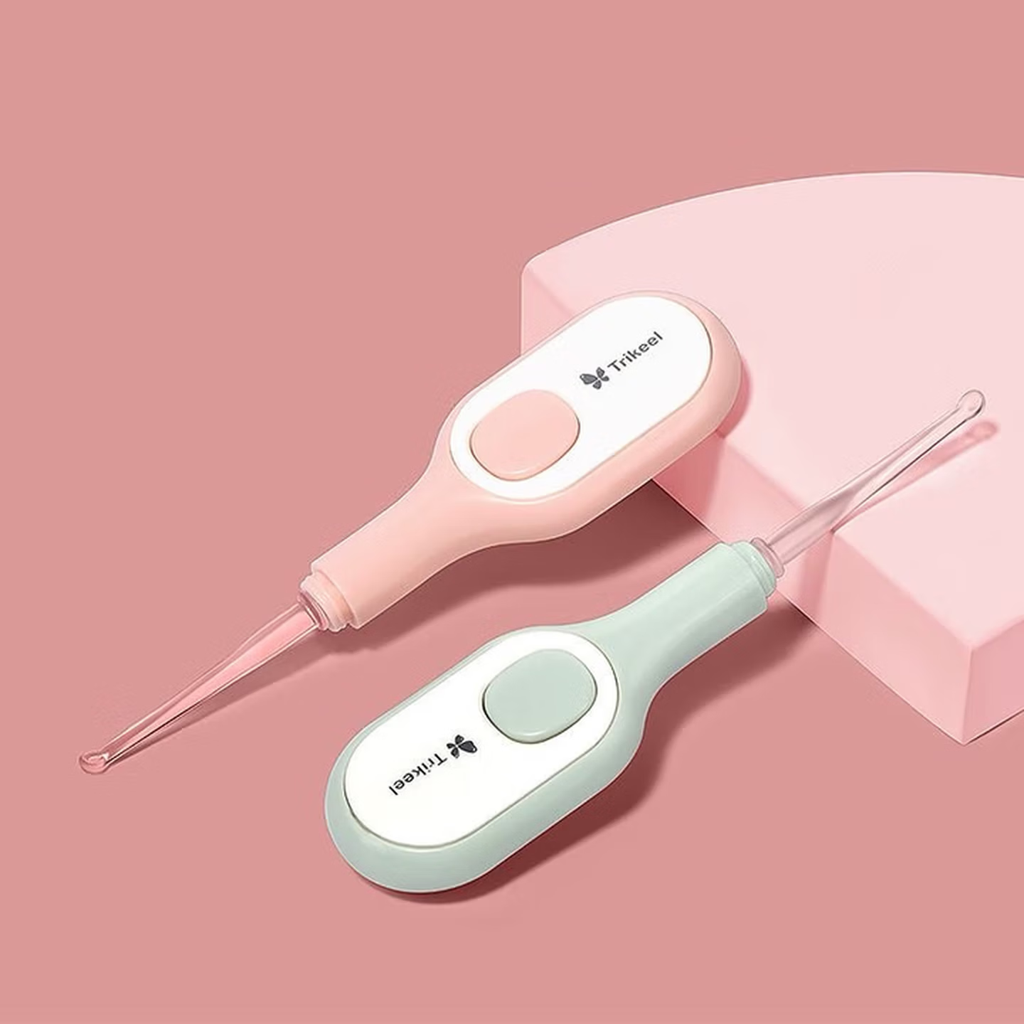 儿童挖耳勺掏耳勺带灯掏耳神器发光宝宝掏耳朵婴儿套装可视耳屎 两个（颜色随机）