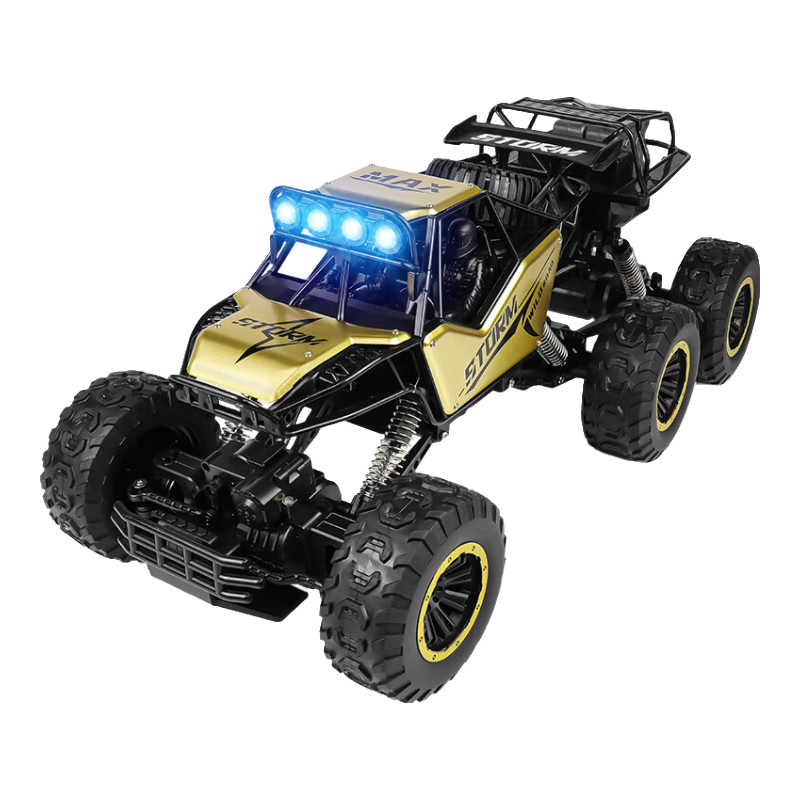 凱樂(lè)斯超大號(hào)遙控越野車(chē)玩具六驅(qū)攀爬車(chē)汽車(chē)充電動(dòng)專業(yè)高速賽車(chē)兒童賽車(chē) 50cm六驅(qū)合金攀爬車(chē)金色1:8 單電池