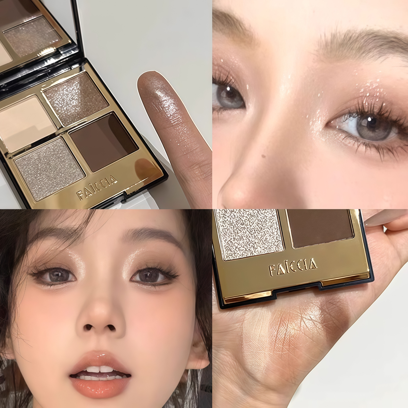 Dikalu莫吉托四色眼影盘小烟熏眼妆紫色蓝黑色日常百搭大地色哑光女04