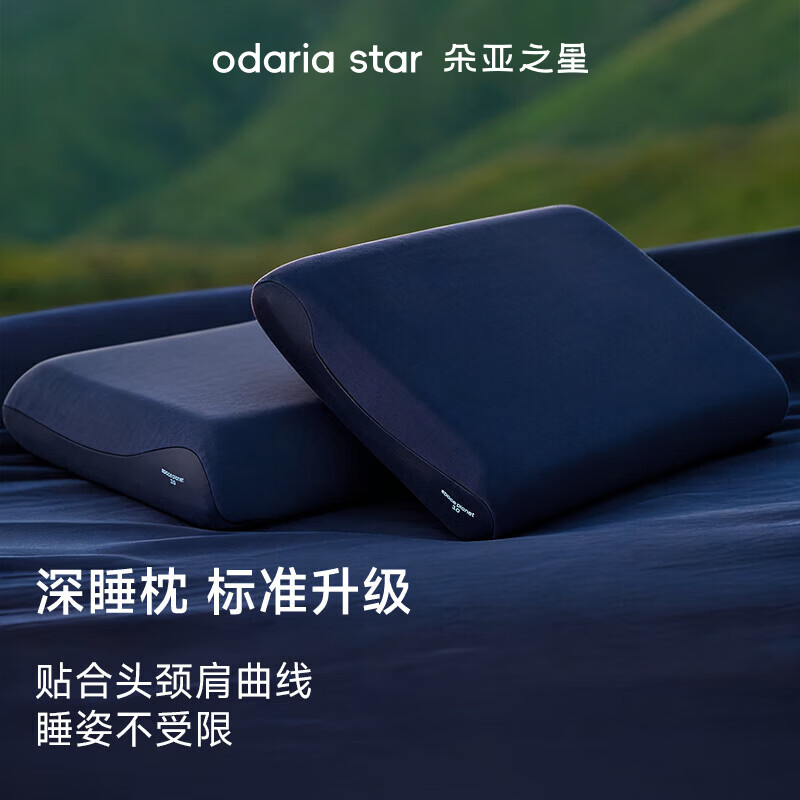 朵亚之星记忆棉深睡枕pro3.0深度睡眠专用枕头枕芯护颈枕家用成人同学宿舍 深睡记忆枕 深蓝色- 单只 中枕 10cm