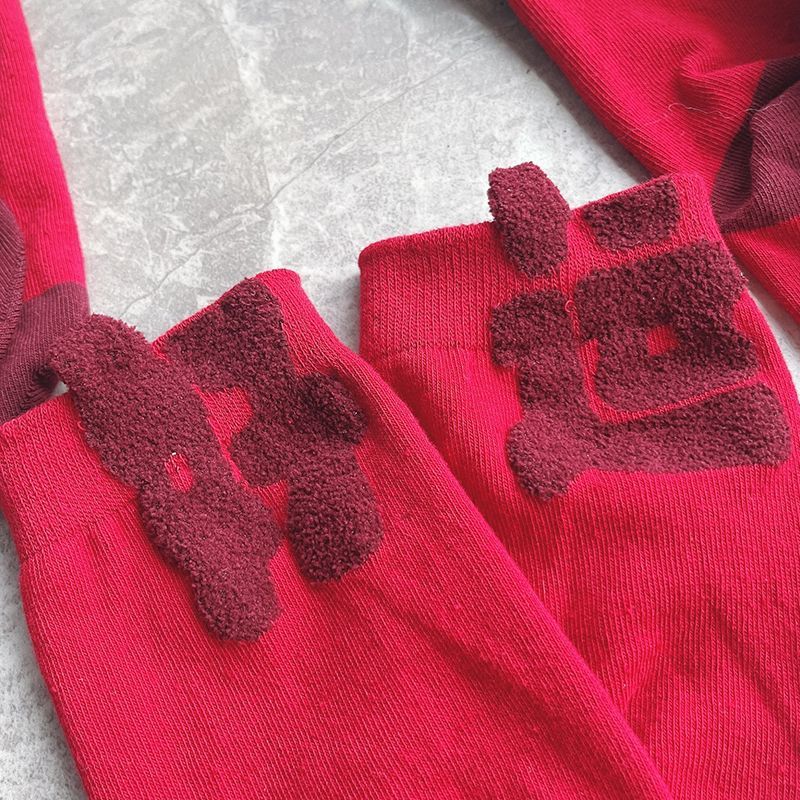 雅鹿本命年红袜子男女2026新年大红色喜庆结婚情侣中筒袜马年卡通袜子 每双1元多点】五色各二【共10双】 均码 雅鹿 10A抑菌/高弹透气/抗起球