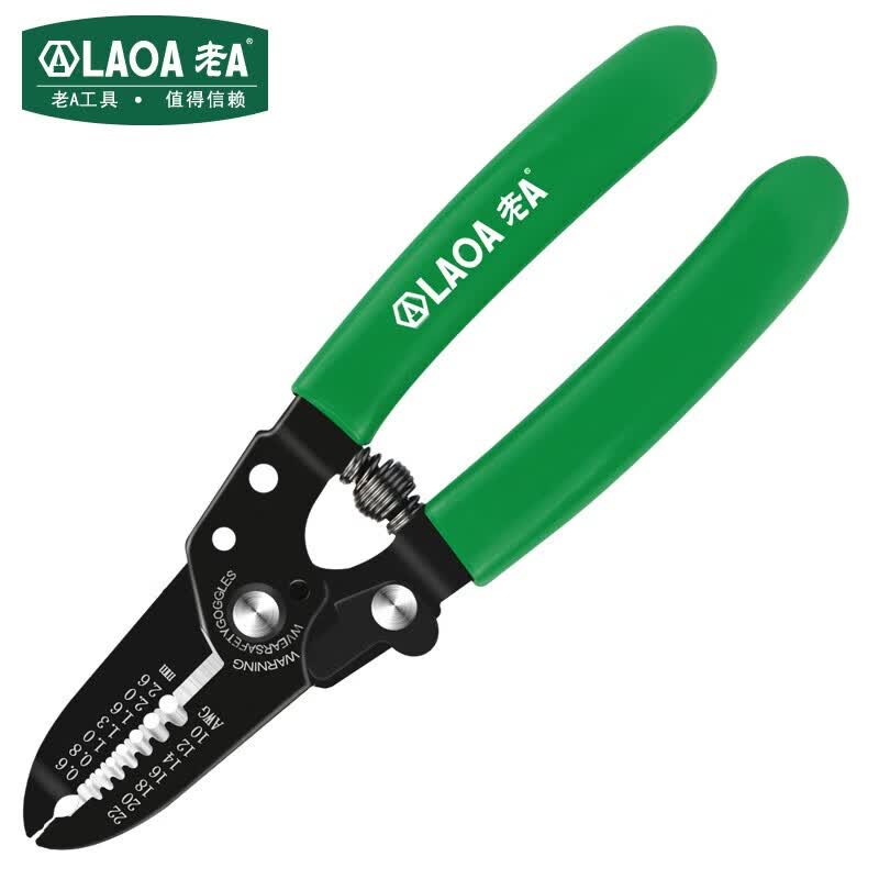 LAOA【精选品质】(LAOA) LA812467 7英寸7档轻便剥线钳 剥线剪0.6-2.6