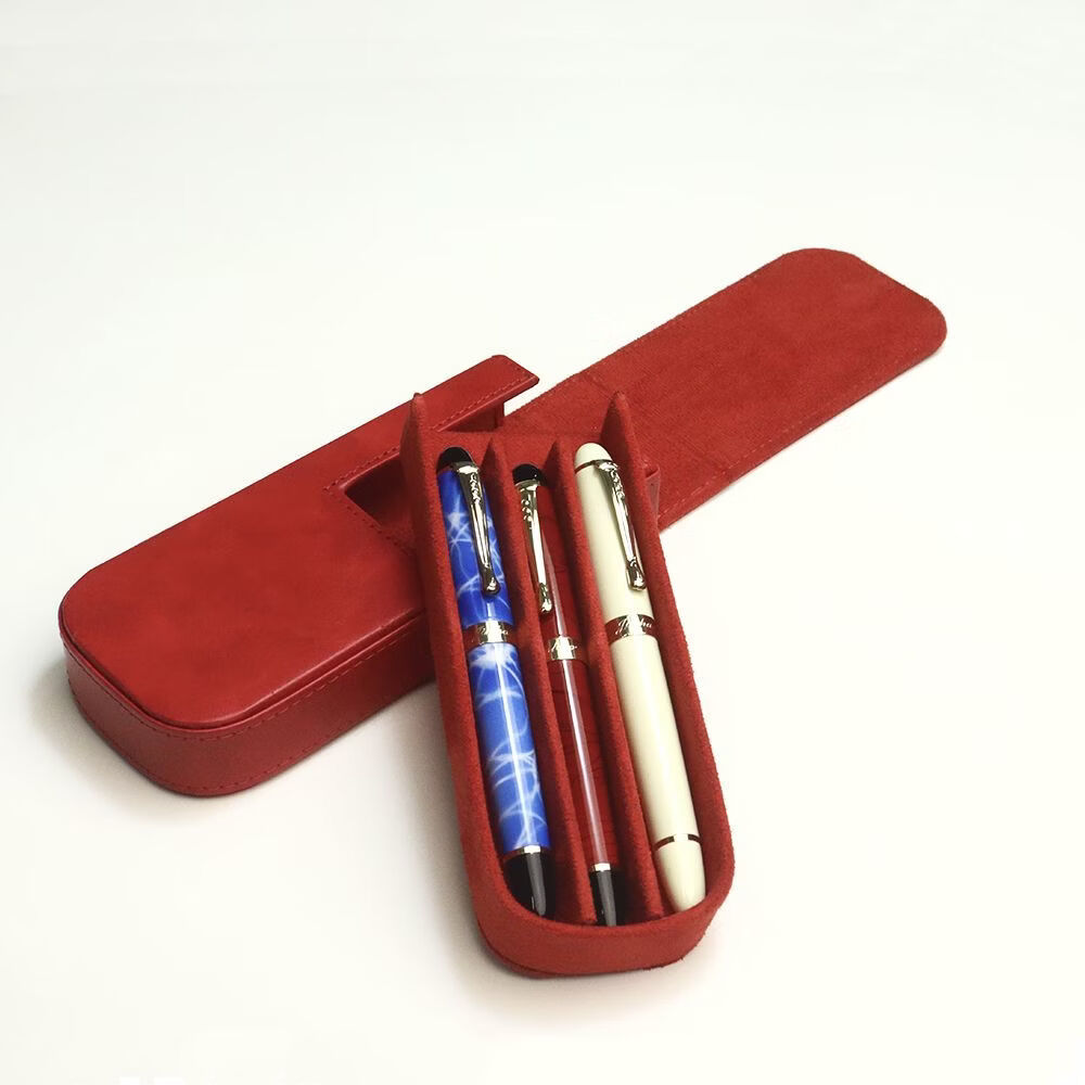 钢笔收纳盒 多支签字笔珍藏展示盒磁吸旅行便携 皮质笔袋 12支黑色