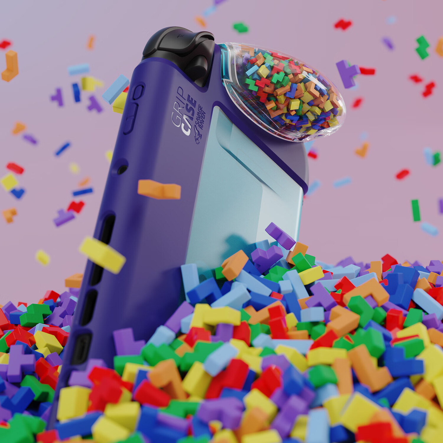 Skull & Co.Switch2保护壳 方块限量版  能插底座 附人体工学三种握把 提升手感 久握不累 骷髅skullnco GripCase2 方块限量版