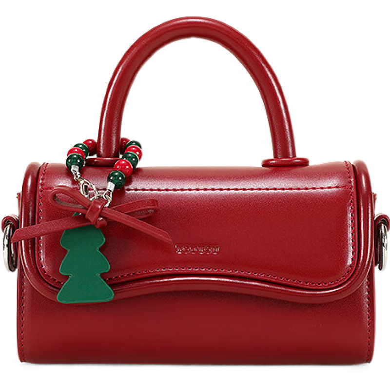 toutou新款迷你劍橋包高級(jí)感紅色包包女百搭手提斜挎包 耶誕漿果紅「現(xiàn)貨劍橋包」