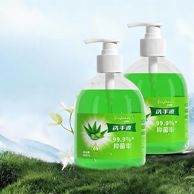 记梵惜 GIVFANXI芦荟洗手液清爽洁净健康滋润清香泡沫洗手易冲洗大容量家庭装 芦荟洗手液500ml--2瓶