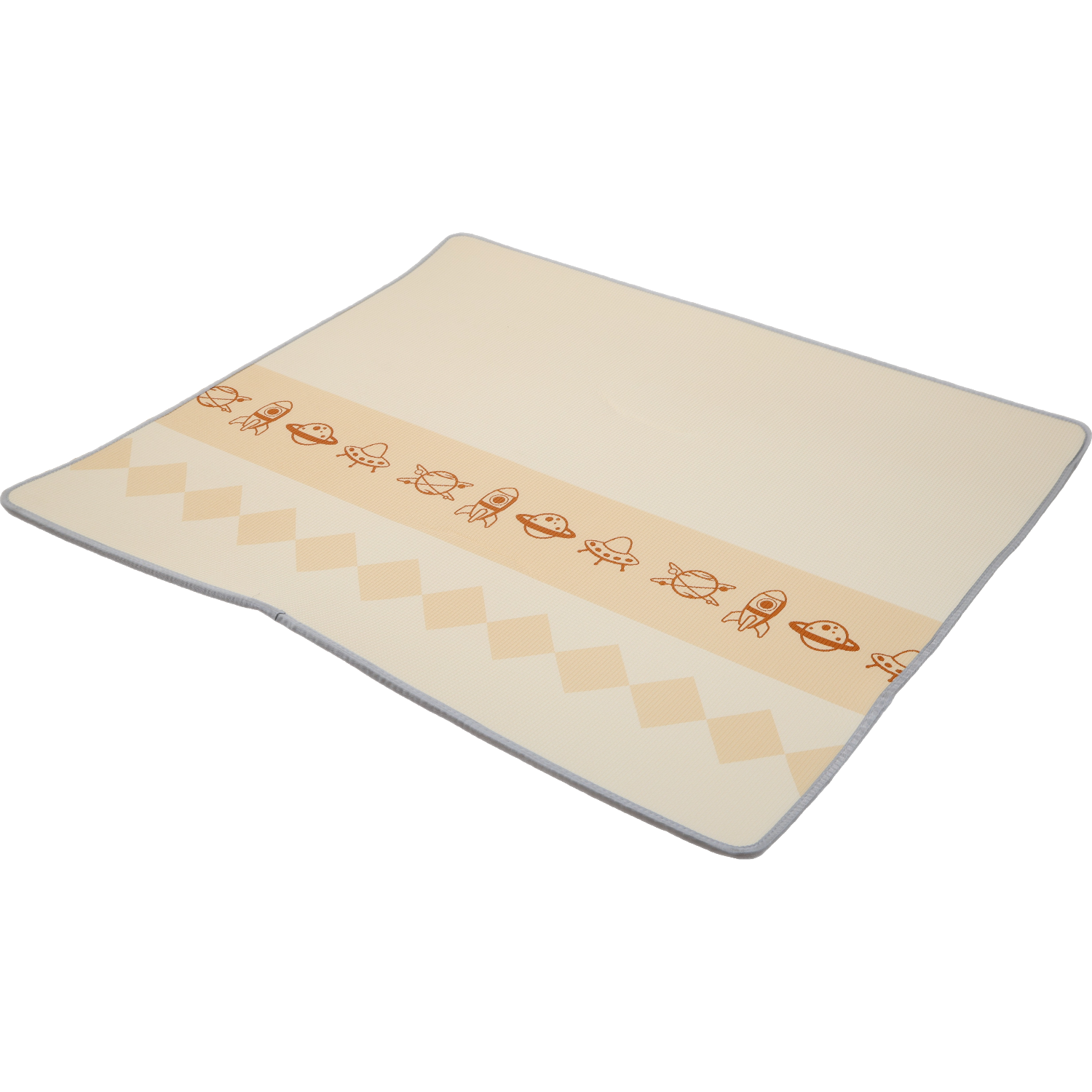 盟石（cute stone）嬰兒爬爬墊XPE雙面折疊圍欄寶寶地墊爬行墊加厚1-2CM爬行防摔墊子 XPE防滑耐破-180*200*2cm-太空人 99%抗菌/0甲醛甲酰胺達(dá)標(biāo)/印壓完約1.8cm