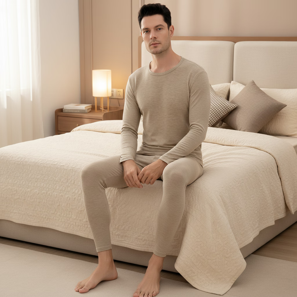 猫人莱赛尔天丝保暖内衣套装7A抑菌保暖秋衣秋裤冬季新款 女-石墨黑 M 【女75-120斤】【男90-140斤】