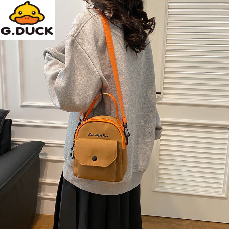 G.duck布小包包新款2026新品个性卡通搞怪男女儿童可爱单肩斜挎潮流包 蓝色