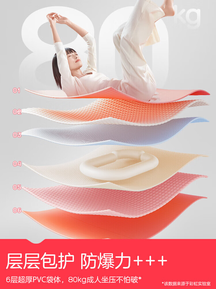 彩虹【工厂直供】热水袋可充电防爆热水袋女孩电暖器全新暖手热宝宝 一体水晶绒-天空蓝