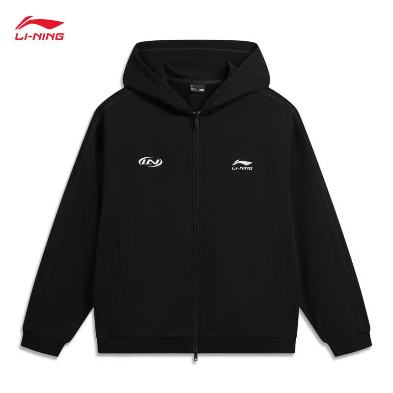 李宁开衫连帽卫衣男女同款夏季新款休闲舒适百搭运动卫衣AWDW357