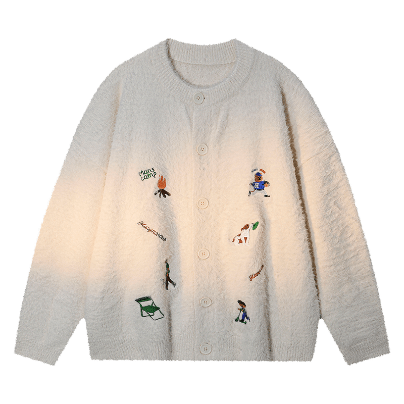 MANYSTON美式重磅毛衣外套男款秋冬季潮牌休闲情侣针织开衫青少年上衣 黄色 S