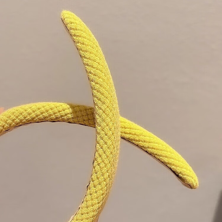 【精选品质】2026新款海绵格纹高颅顶宽边发箍女复古风压发头箍高 4#黄色发箍