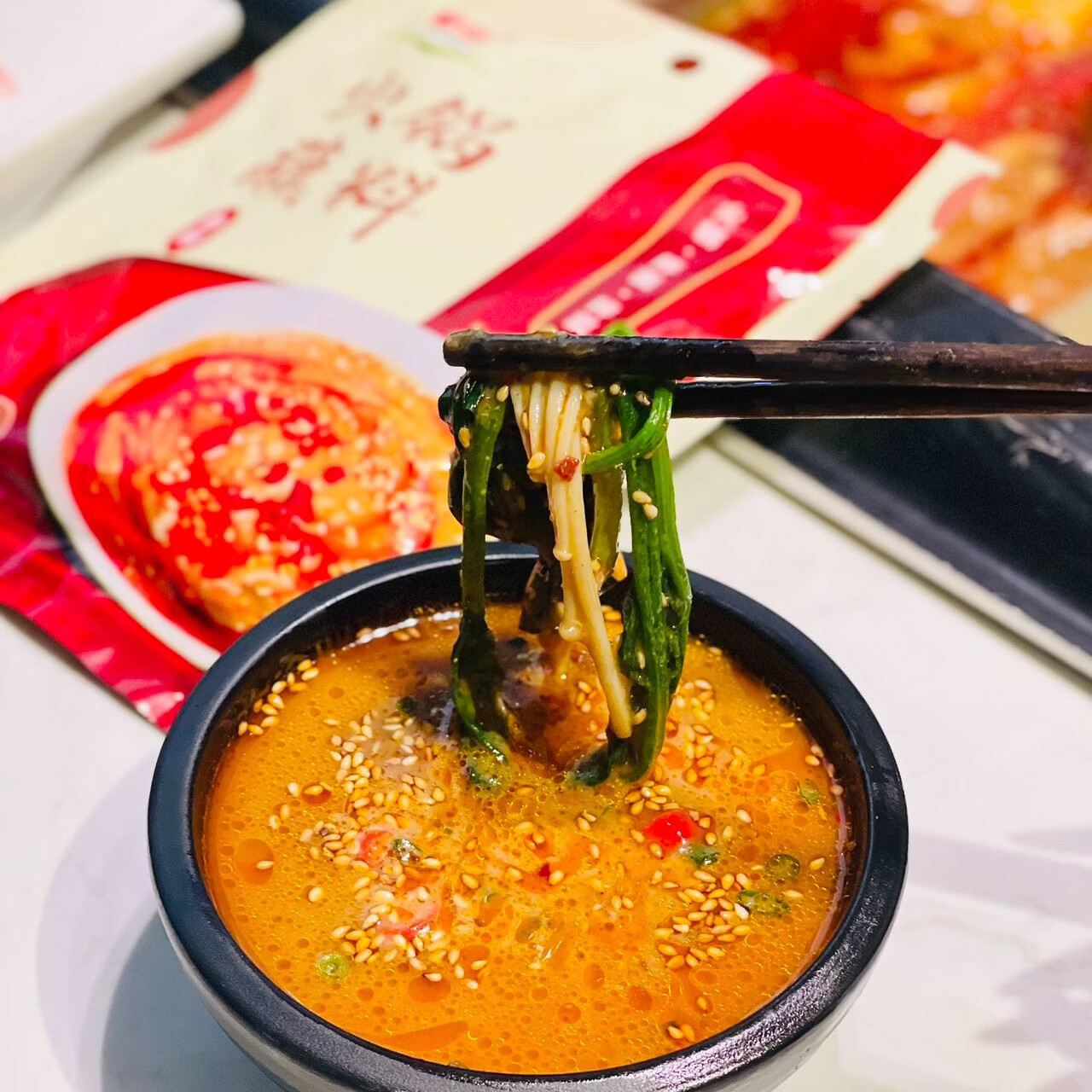 蒙荣（MENGRONG）蒙荣       火锅蘸料芝麻酱经典风味香辣鲜香家用火锅蘸料120g/袋 香辣10袋